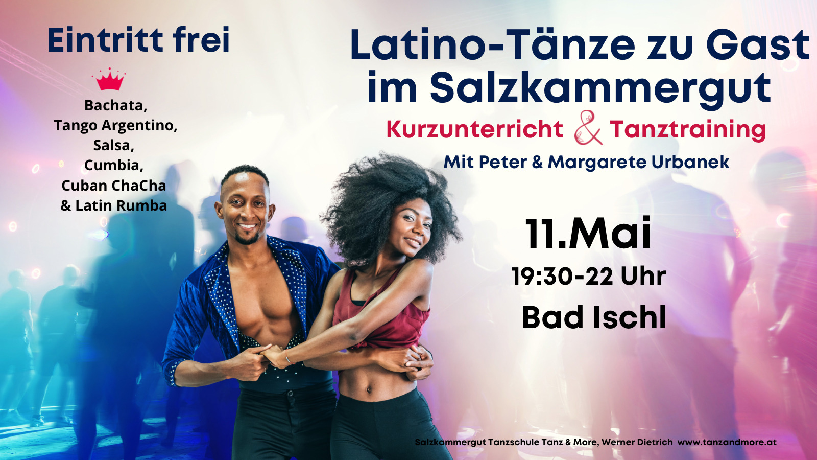 Info & Anmeldebanner Tanzcamp 21. bis 26. Juli 24 in Niederöblarn; im Bild 2 jugendliche Tänzer