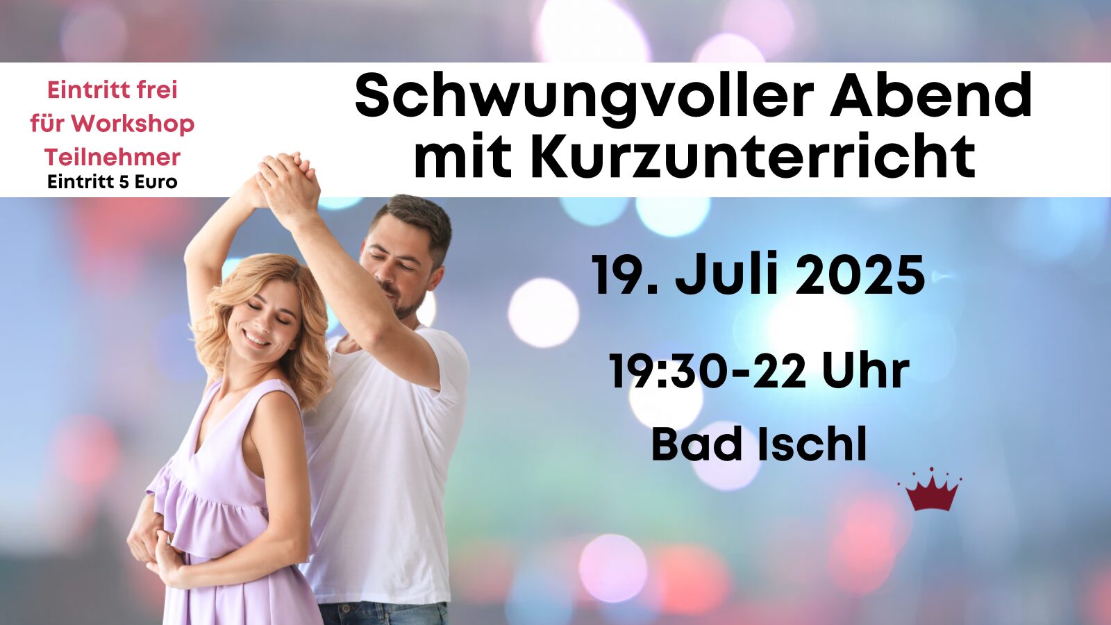 Screen schwungvoller Abend Juli25 Info & Anmeldebanner Tanzcamp 21. bis 26. Juli 24 in Niederöblarn; im Bild 2 jugendliche Tänzer